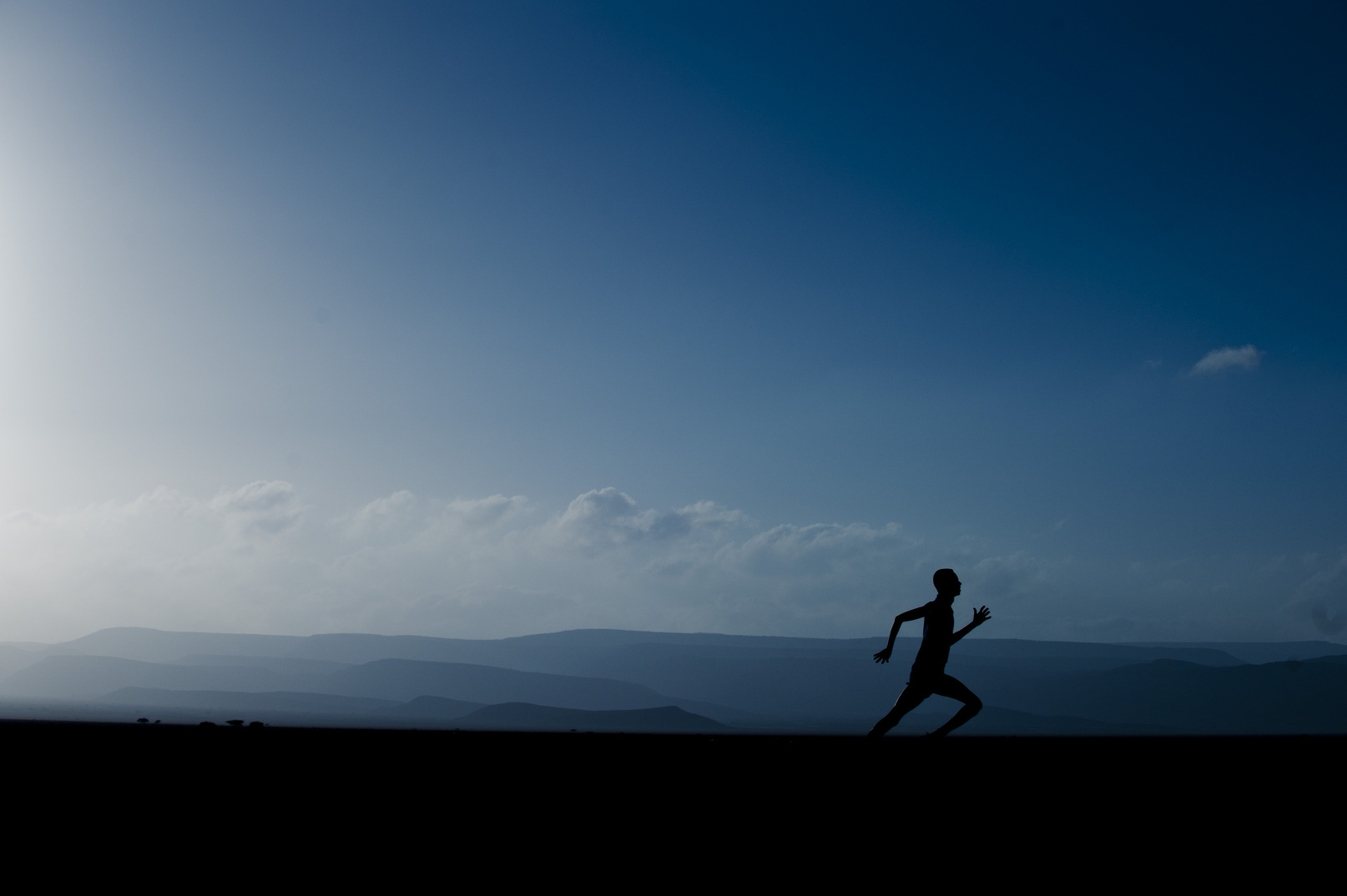 Silhouette of a Running Man